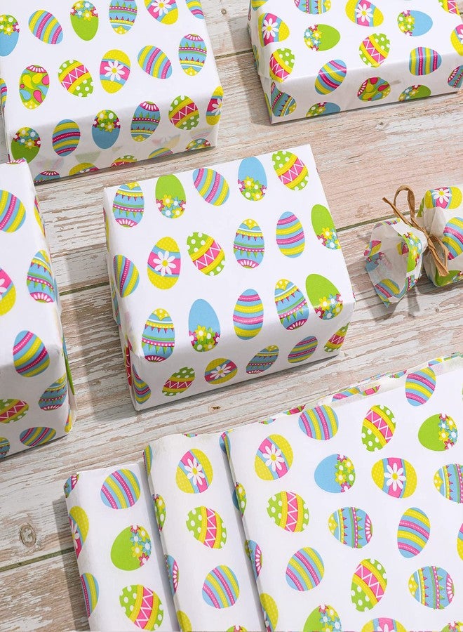 Whaline 100Pcs Easter Tissue Paper Arranged Easter Egg Gift Wrapping Paper Spring Decorative Art Paper for DIY Craft Birthday Holiday Decoration Party Supplies, 14 x 20 Inch - Image 1